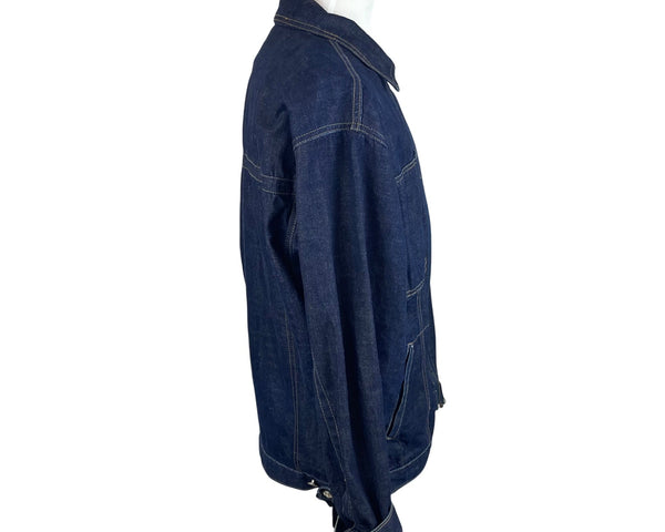 Jordin Mens Blue Denim Jacket Full Zip Cotton Casual Workwear Style Size L