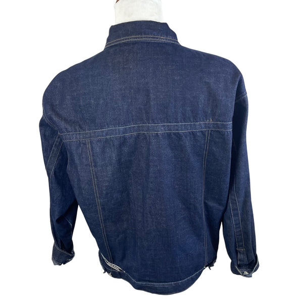 Jordin Mens Blue Denim Jacket Full Zip Cotton Casual Workwear Style Size L