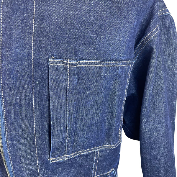 Jordin Mens Blue Denim Jacket Full Zip Cotton Casual Workwear Style Size L