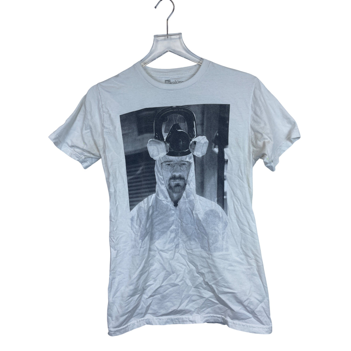 Breaking Bad Mens White Graphic Short-Sleeve T-Shirt Hazmat Design Size M