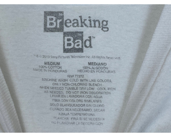 Breaking Bad Mens White Graphic Short-Sleeve T-Shirt Hazmat Design Size M