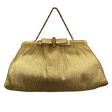 Vintage After Five Women’s Gold Mesh Chain Strap & Rhinestone Bow Accent Clutch
