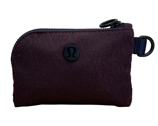 Lululemon Deep Purple 100% Polyester With Keyring Clip Compact Zippered Pouch OS