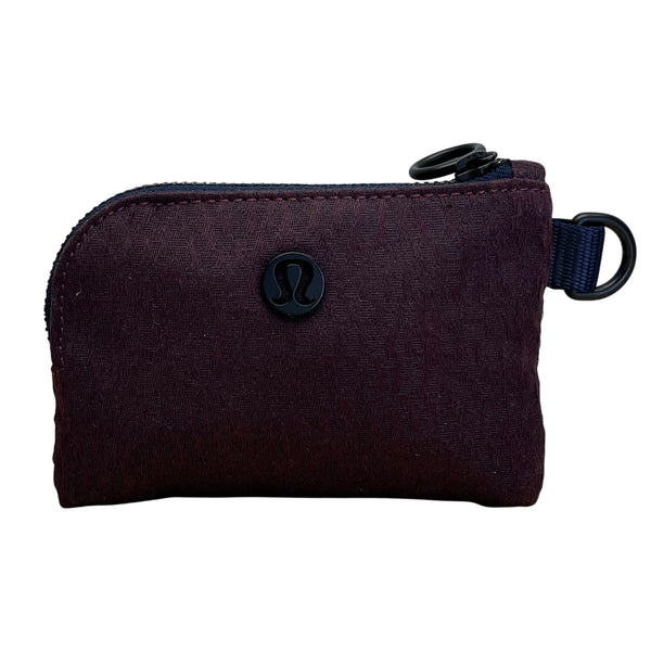 Lululemon Deep Purple 100% Polyester With Keyring Clip Compact Zippered Pouch OS