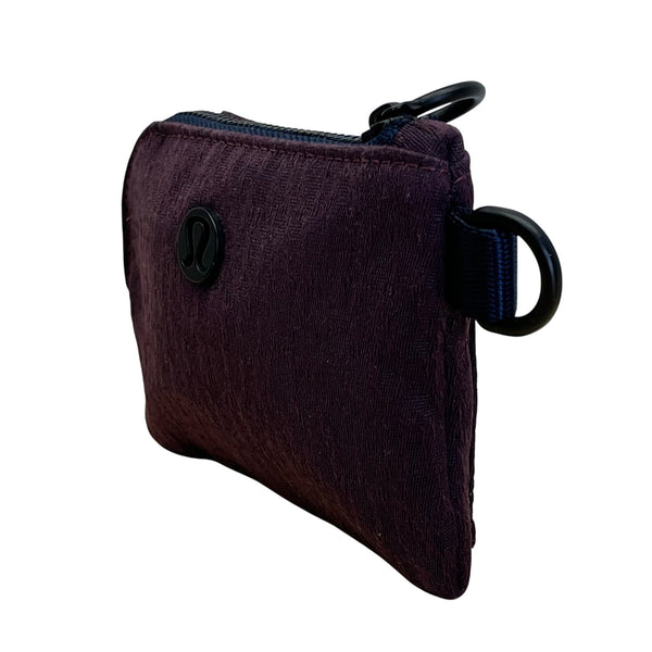 Lululemon Deep Purple 100% Polyester With Keyring Clip Compact Zippered Pouch OS