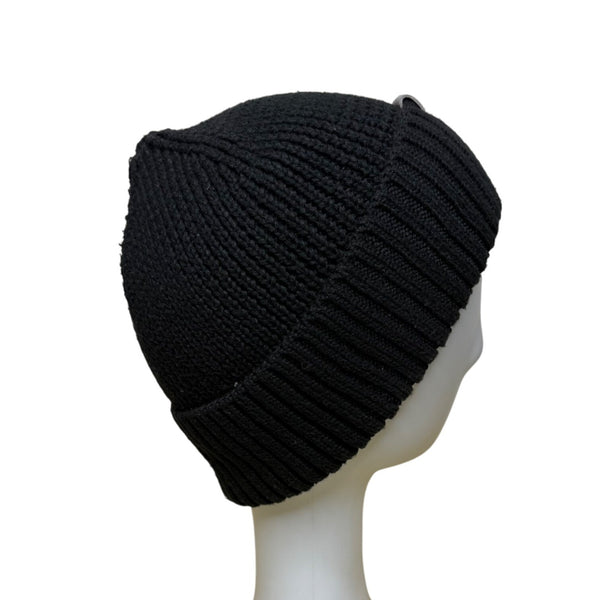 Adidas Unisex Black Ribbed Knit Beanie Recycled Polyester OSFW
