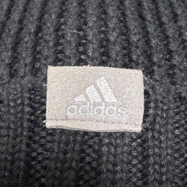 Adidas Unisex Black Ribbed Knit Beanie Recycled Polyester OSFW