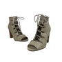 Mix No.6 Women's Grey Taupe Side Zip Closure Lace Up Patty Heels Sz 8 - NWB