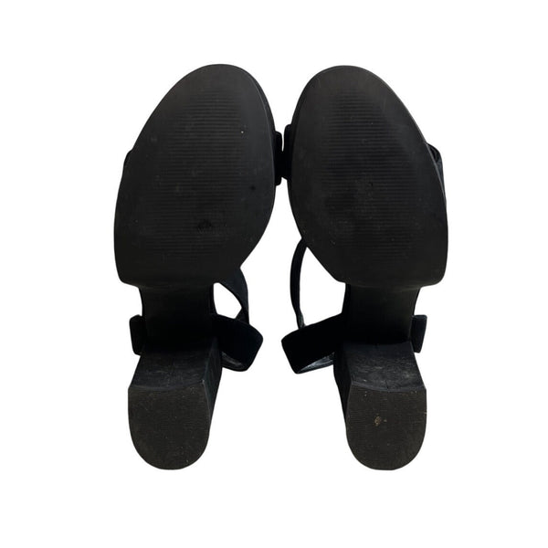 Steve Madden Women's Black Suede Leather Strapped High Heels Sz 10M