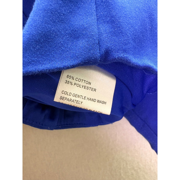 Hello Molly Womens Blue Cotton Blend Corset Top With Back Zipper Closure Size S