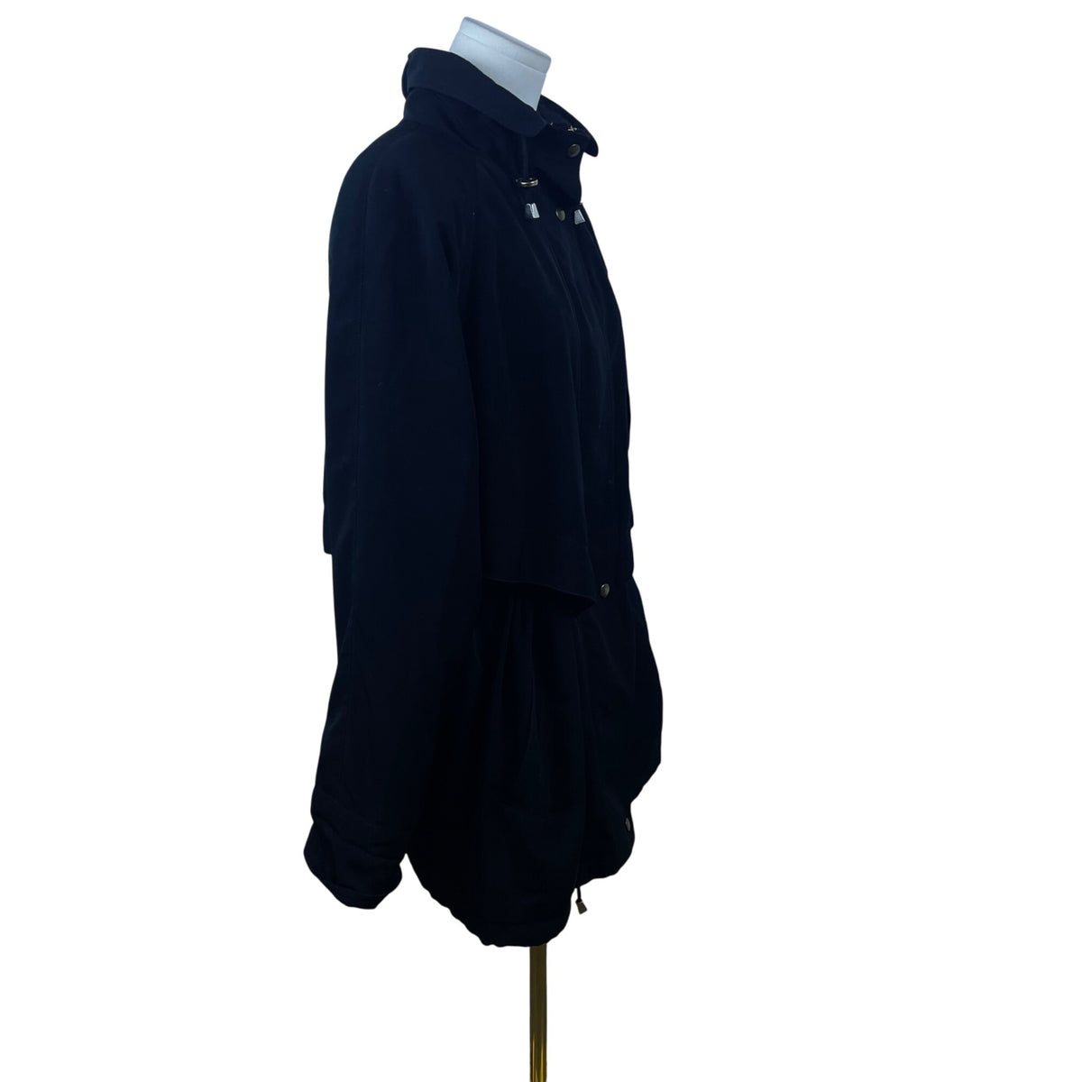 Mulberry Street Women’s Black Hooded Anorak Jacket Drawstring Waist Size M