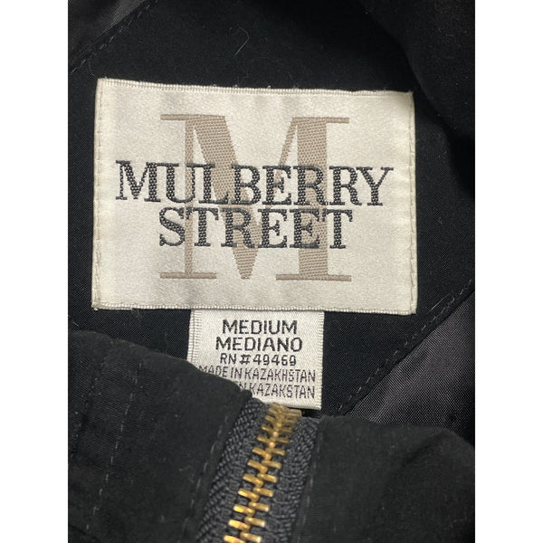 Mulberry Street Women’s Black Hooded Anorak Jacket Drawstring Waist Size M