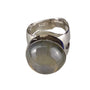 Sterling Silver Women’s Labradorite Oval Cabochon Ring 925 Unique Design Size 5