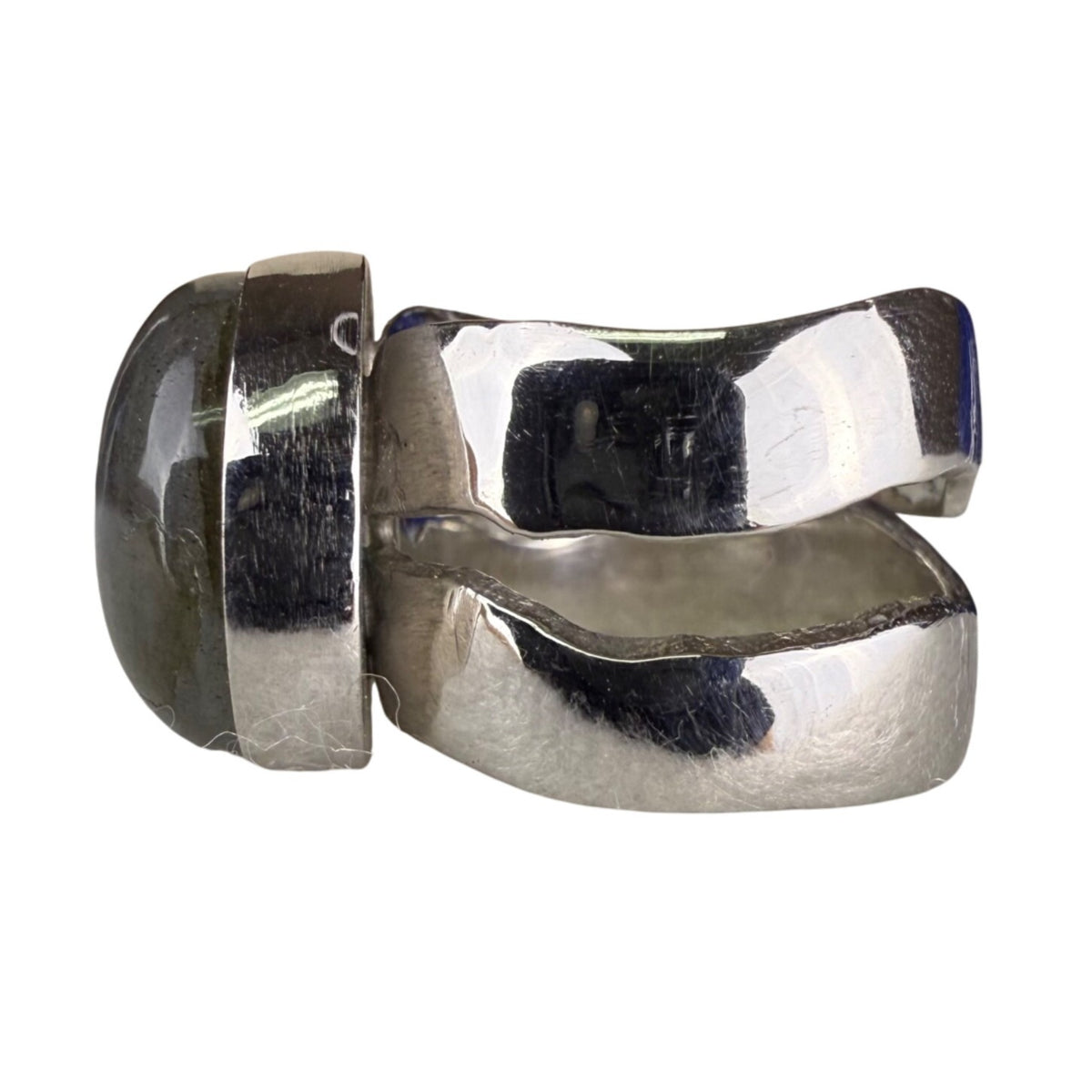 Sterling Silver Women’s Labradorite Oval Cabochon Ring 925 Unique Design Size 5