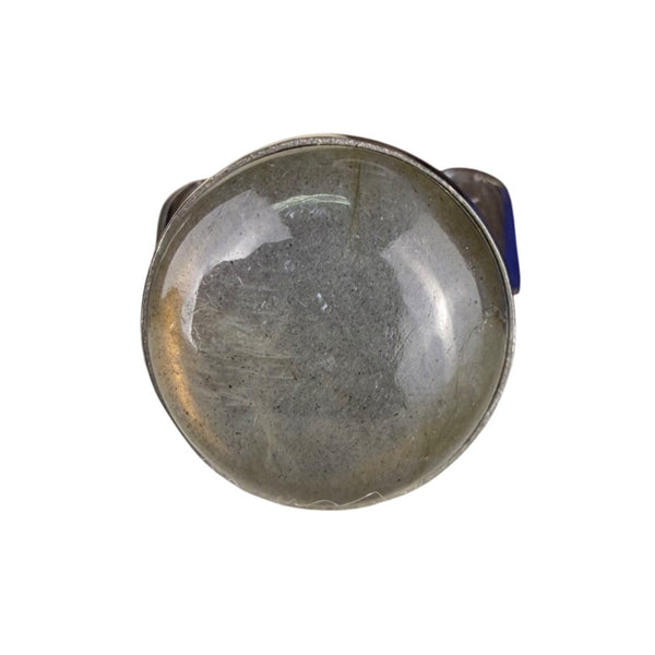 Sterling Silver Women’s Labradorite Oval Cabochon Ring 925 Unique Design Size 5