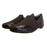 Clarks Womens Brown Crocodile Embossed Patent Accents Slip-On Shoes Size 9M