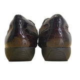 Clarks Womens Brown Crocodile Embossed Patent Accents Slip-On Shoes Size 9M