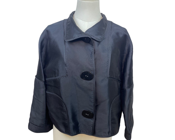 Carlisle Women's Black Cropped Jacket With 3 Button Front Size 10