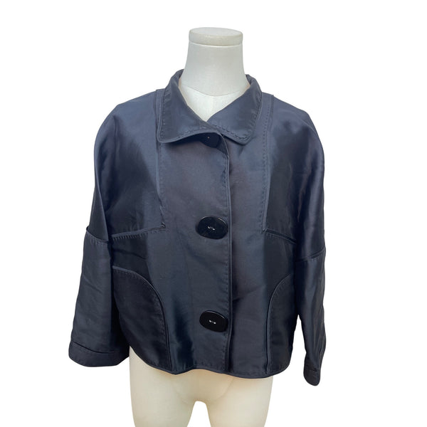 Carlisle Women's Black Cropped Jacket With 3-Button Front Sz 10