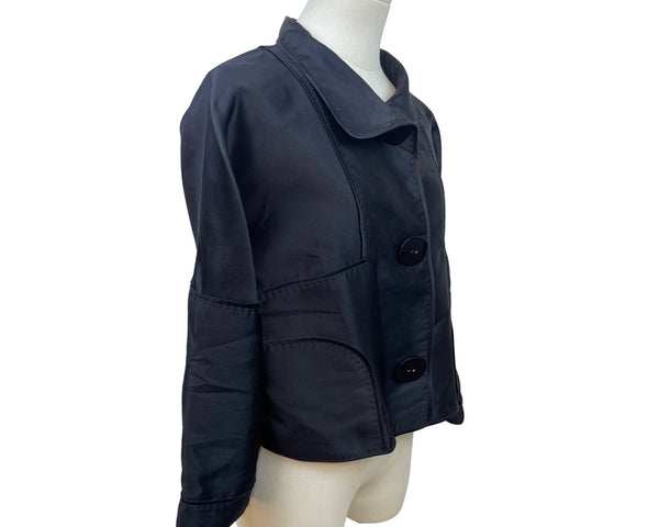 Carlisle Women's Black Cropped Jacket With 3 Button Front Size 10