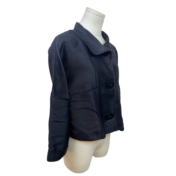 Carlisle Women's Black Cropped Jacket With 3-Button Front Sz 10