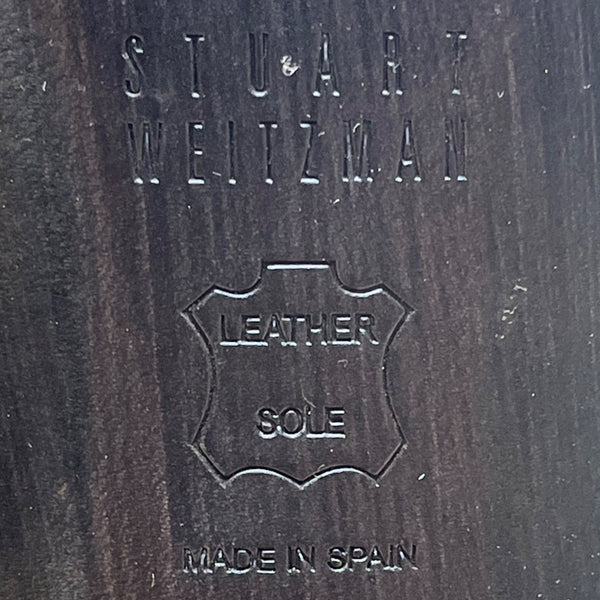 Stuart Weitzman Women’s White Leather Gold Tips Slingback Kitten Heels Size 8.5N