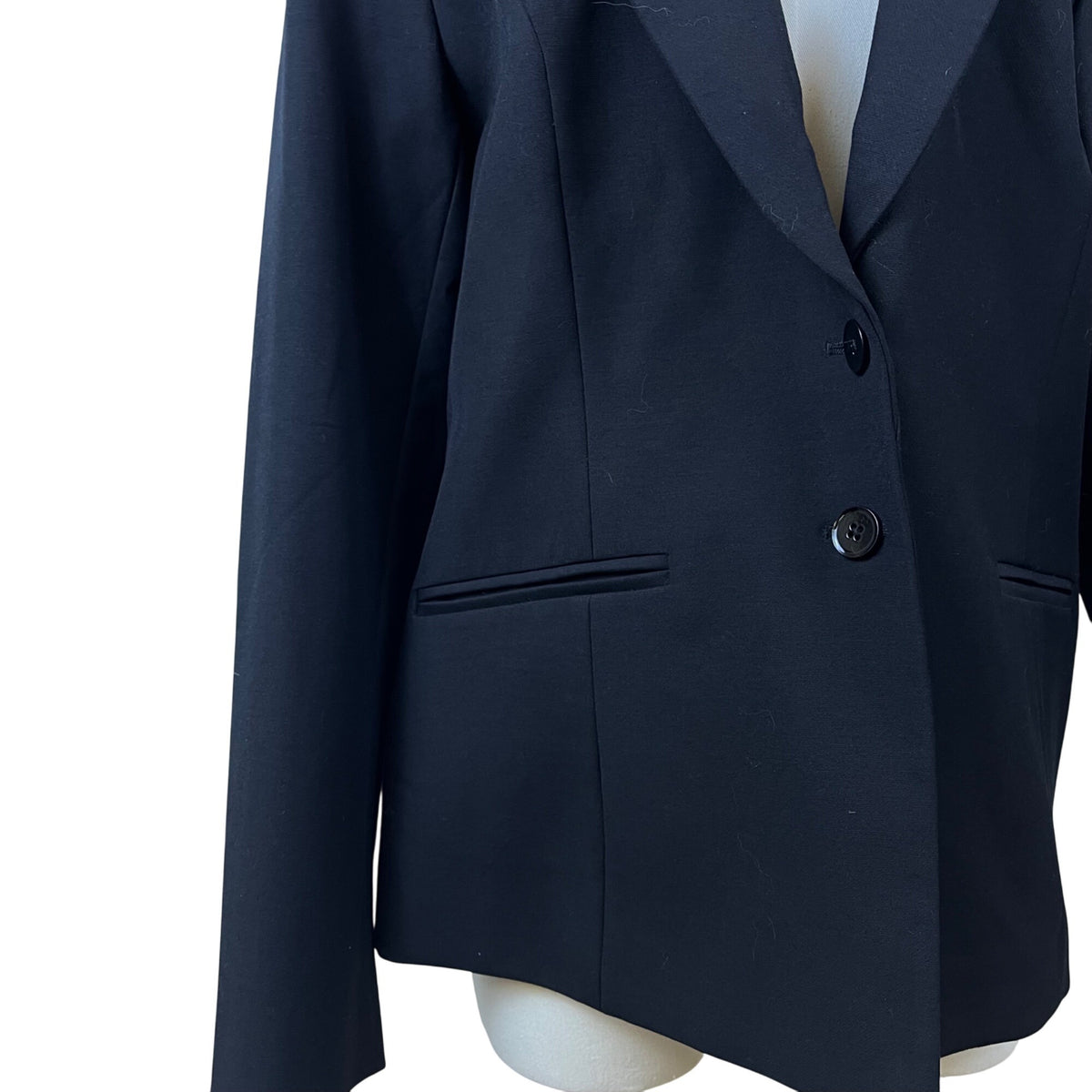 White House Black Market Women’s Black Blazer Button Front Jacket Size 14