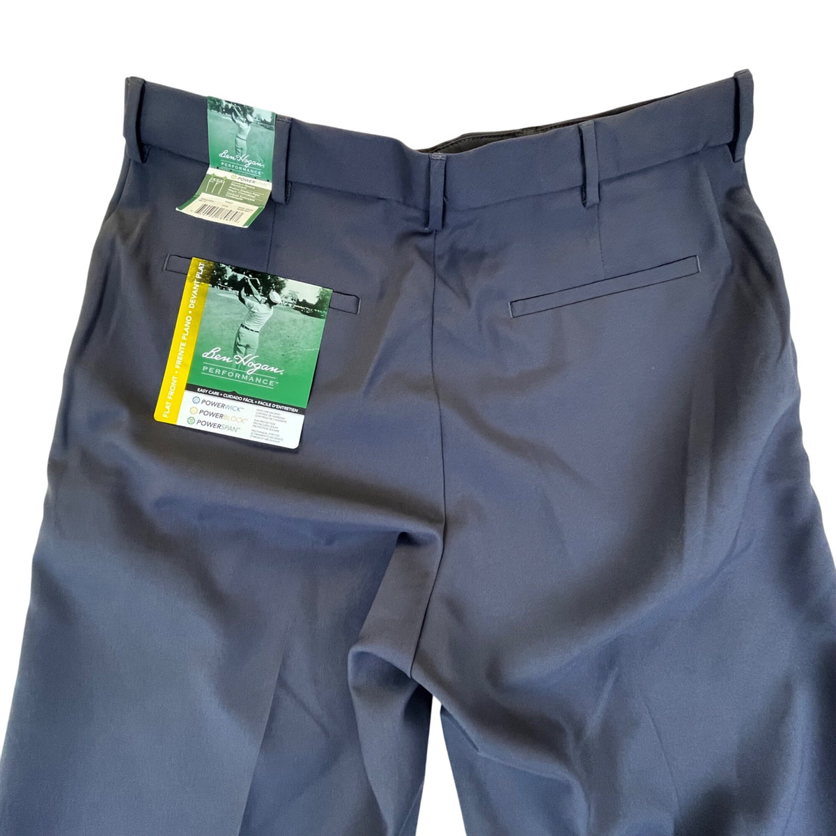 Ben Hogan Mens Dark Grey Golf Pants Flat Front Performance Fit 34x32 - New