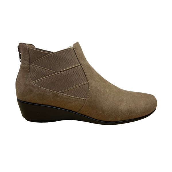 A2 By Aerosoles Women’s Brown Suede With Zipper Closure  Wedge Booties Size 7.5M