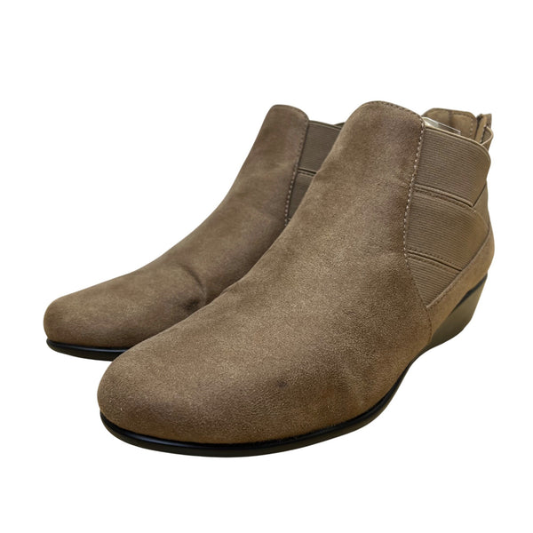 A2 By Aerosoles Women’s Brown Suede With Zipper Closure  Wedge Booties Size 7.5M