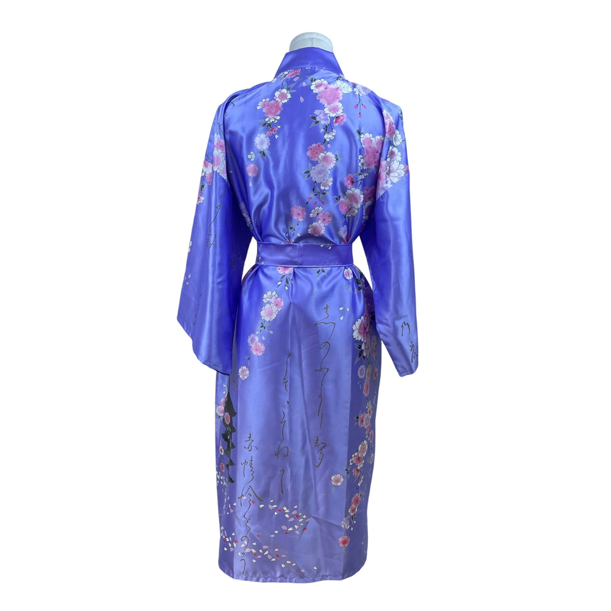 Juguemh Womens Purple Polyester Floral Kimono Robe With Belt Size 42