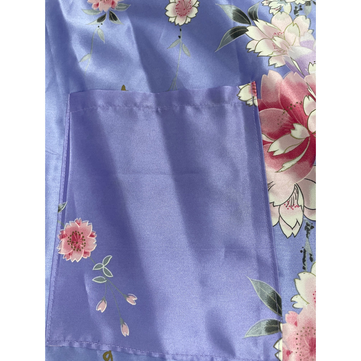 Juguemh Womens Purple Polyester Floral Kimono Robe With Belt Size 42