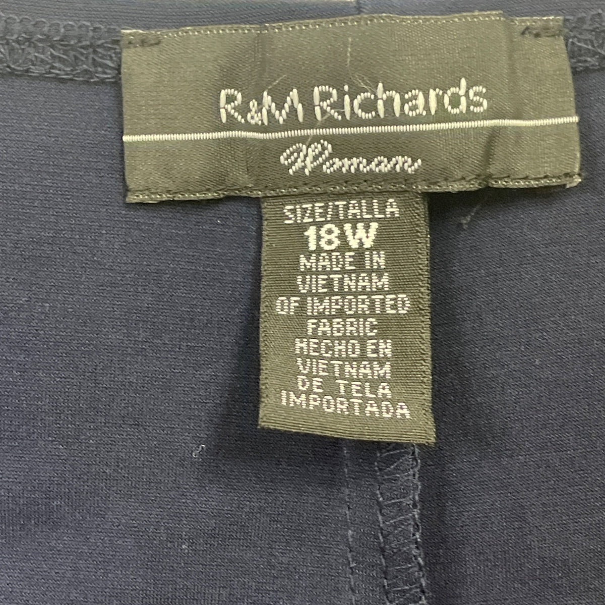 R&M Richards Womens Navy & Paisley 2-Piece Dress Set With Necklace Sz 18W - New