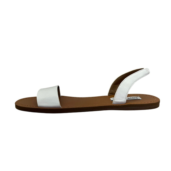 Steve Madden Alina Women’s White Slingback Rubber Sole Shoes Sandals 9.5M