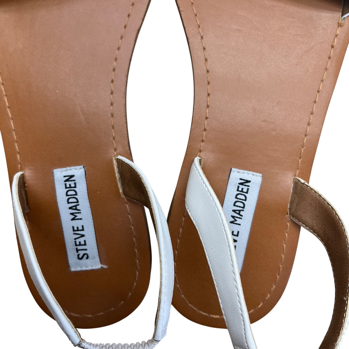 Steve Madden Alina Women’s White Slingback Rubber Sole Shoes Sandals 9.5M