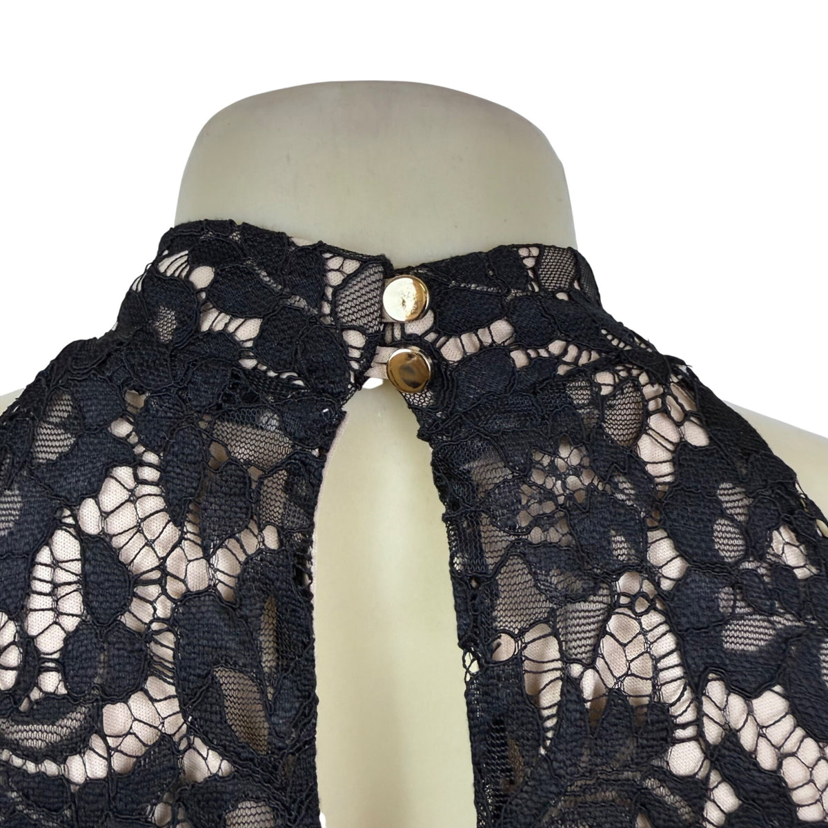 Julia Jordan Black & Nude Women’s Floral Lace Jumpsuit Halter Neck Sz 12