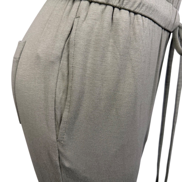 Loft Womens Olive Green Knit Halter Jumpsuit Tie Waist Keyhole Back XS