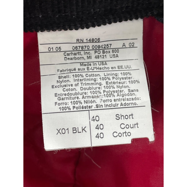 Carhartt Men’s Black Canvas Cover All Workwear Size 40