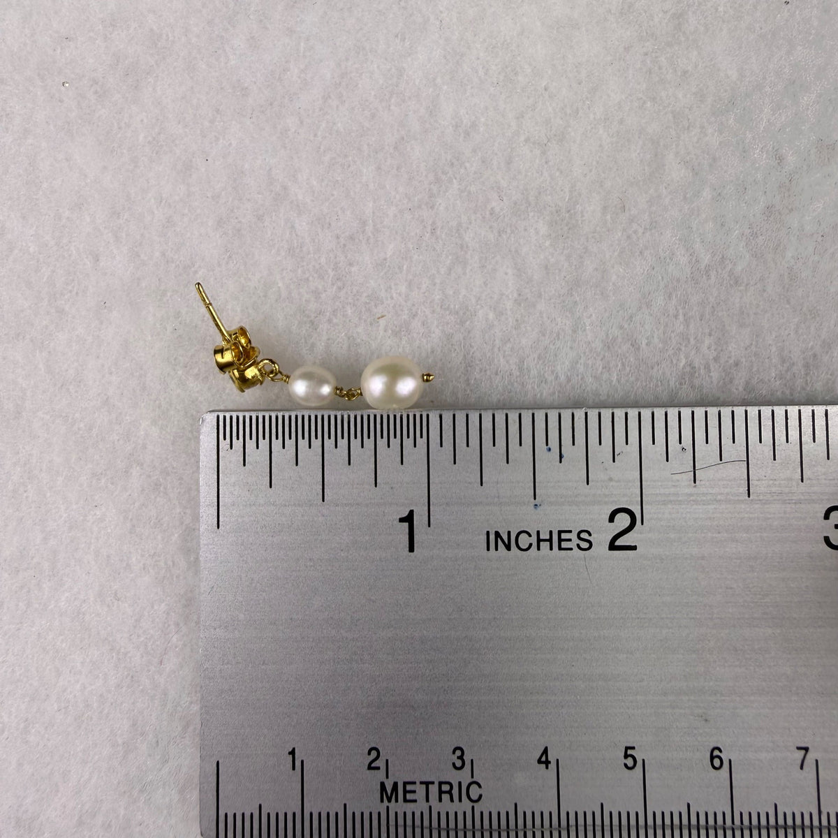 Jackie Mack Women’s Gold Tone Faux Pearl Drop Earrings With Stud Post Back