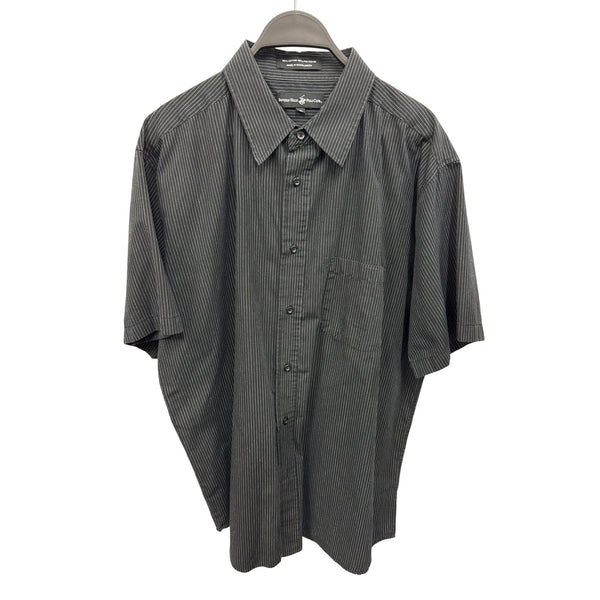 Beverly Hills Polo Club Mens Black Pinstripe Short-Sleeve Button-Up Shirt XL Cotton/Poly Blend