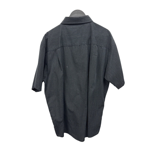 Beverly Hills Polo Club Mens Black Pinstripe Short-Sleeve Button-Up Shirt XL Cotton/Poly Blend