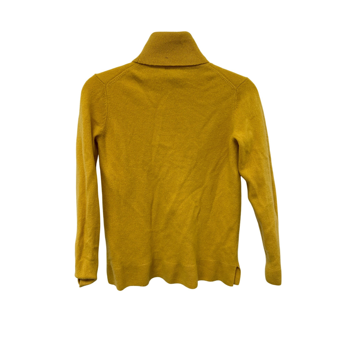 Neiman Marcus Womens Mustard Yellow Cashmere Turtleneck Sweater Size S Classic Knit