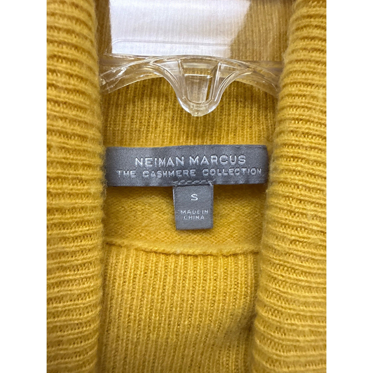 Neiman Marcus Womens Mustard Yellow Cashmere Turtleneck Sweater Size S Classic Knit