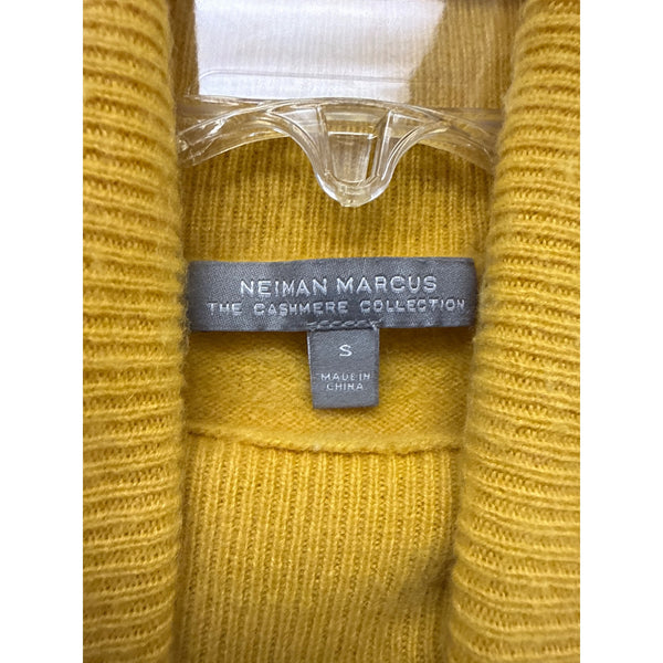 Neiman Marcus Womens Mustard Yellow Cashmere Turtleneck Sweater Size S Classic Knit