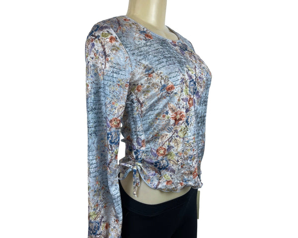 Periscope Youth Girls Floral & Script Print Long Sleeve Top L 14/16