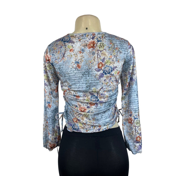 Periscope Youth Girls Floral & Script Print Long Sleeve Top L 14/16