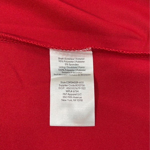 Calvin Klein Girls Red Fit & Flare Dress With Sheer Mesh Details & Bow Accent Size 5
