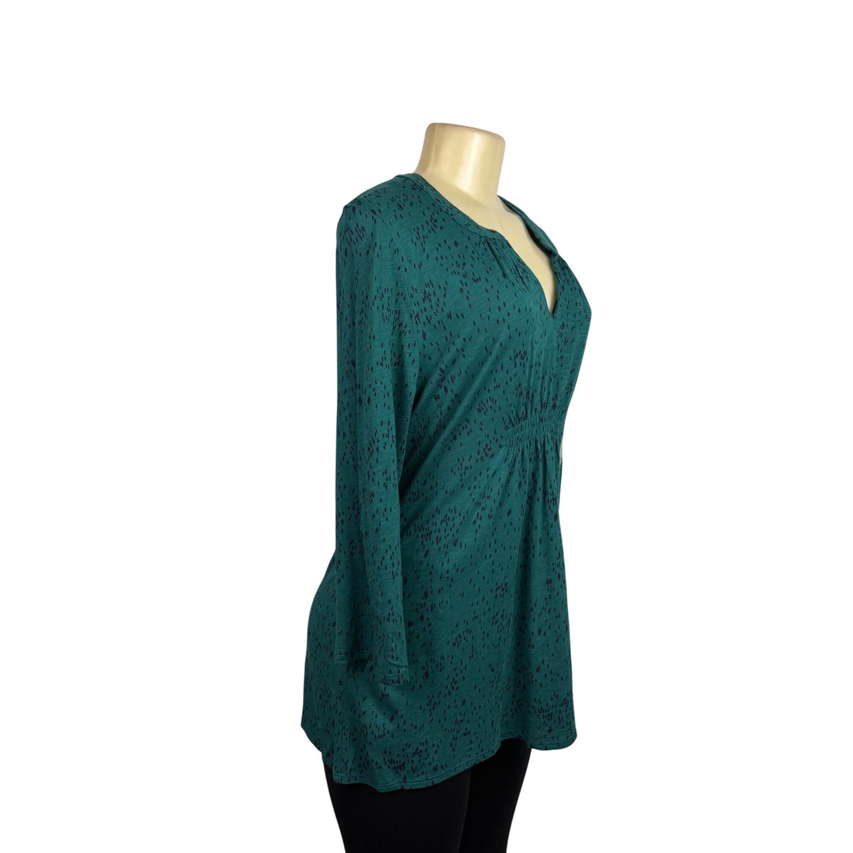 Calvin Klein Jeans Womens Teal Cotton Blend Patterned Tunic Top Sz L