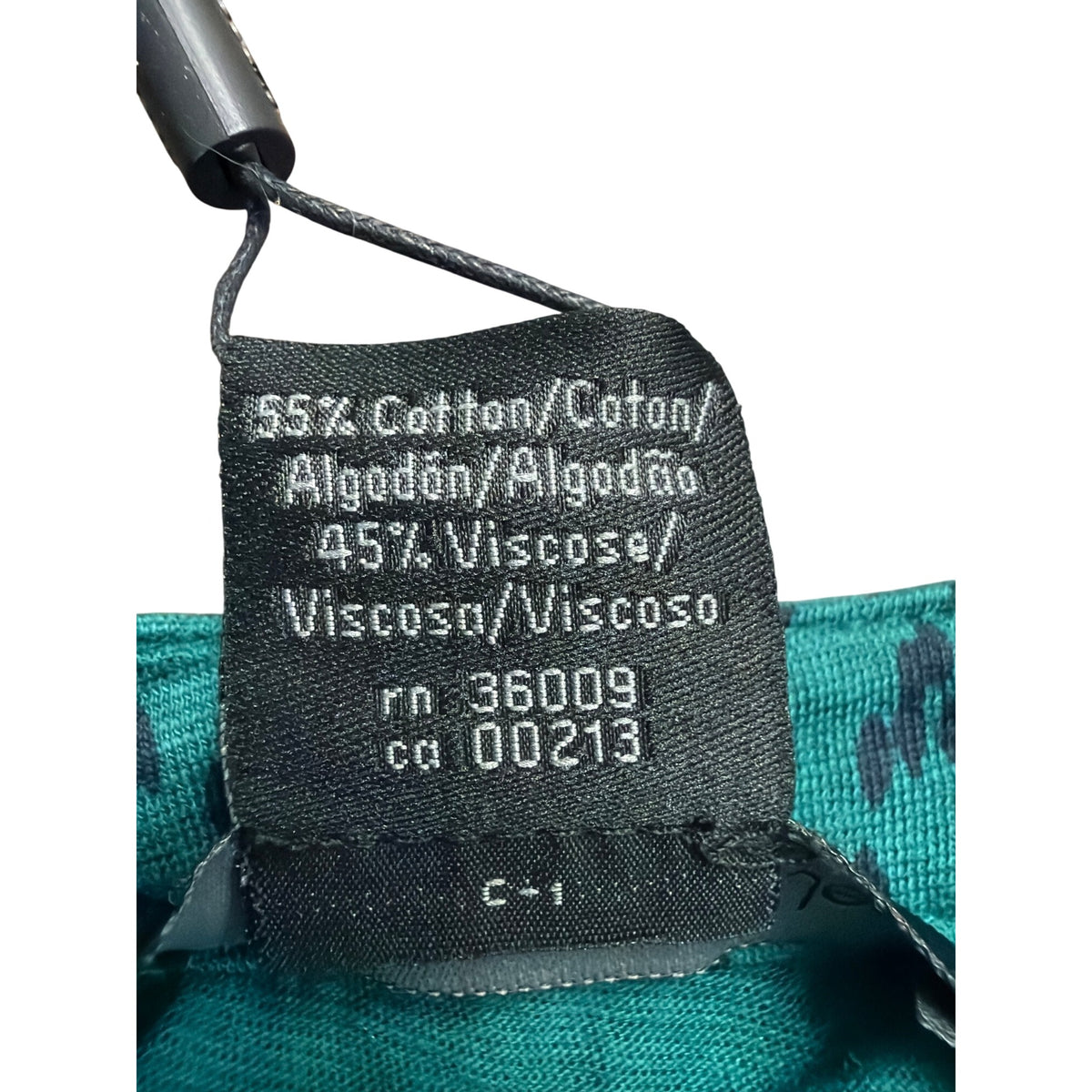 Calvin Klein Jeans Womens Teal Cotton Blend Patterned Tunic Top Sz L