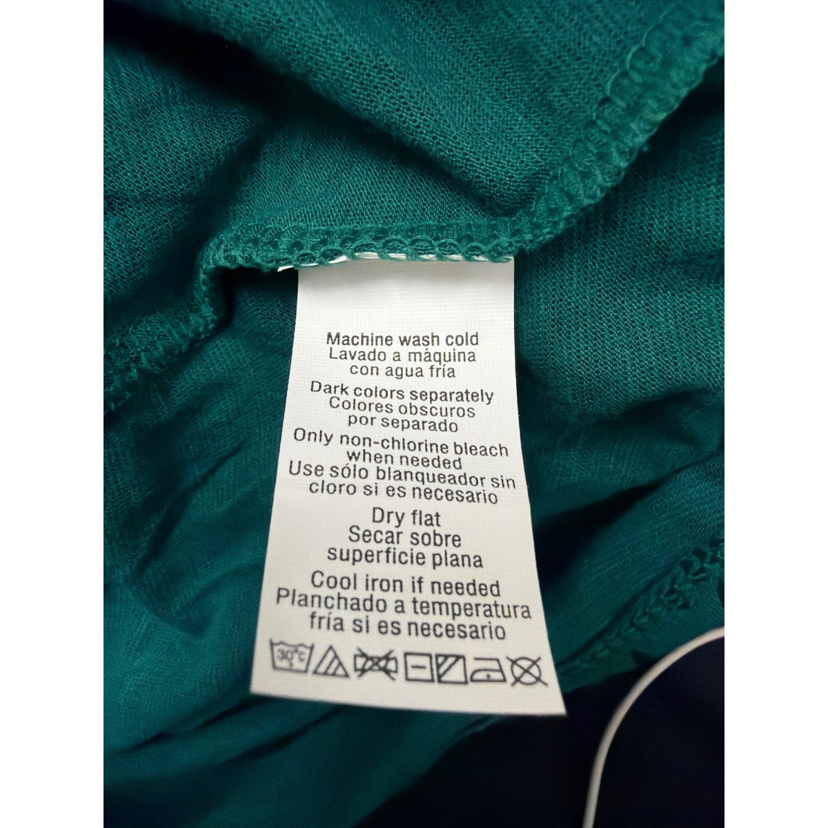 Calvin Klein Jeans Womens Teal Cotton Blend Patterned Tunic Top Sz L